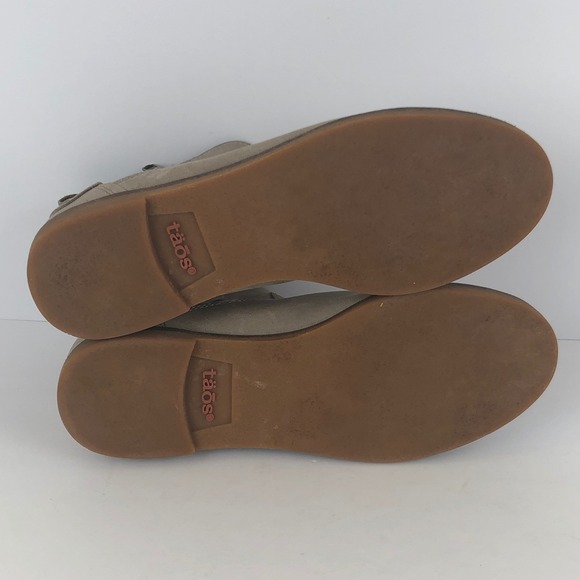TAOS Double Time Leather Ankle Boots Sz 6 Taupe Gray Side Zip Comfort Casual - Picture 14 of 16